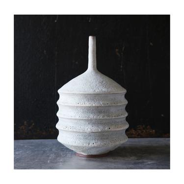 SHIPS NOW- 10.5&amp;quot; stoneware Aspirator vase glazed in crater white matte by sarapaloma. 