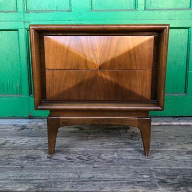 Mid century diamond front nightstand by United 
