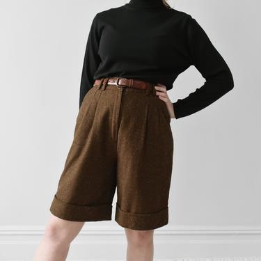 vintage high waist tweed wool shorts / M 