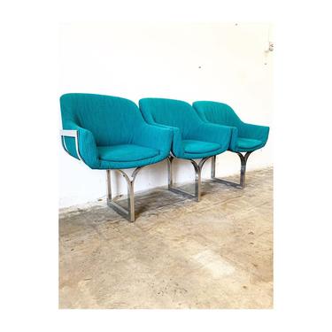 Vintage Chrome Three Seater or Tandem Chairs 