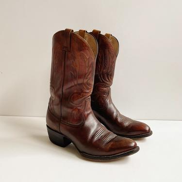 Vintage Mahogany Cowboy Boots | Size 10.5