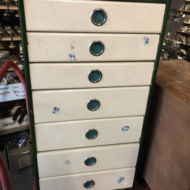 Cute green and white dresser 15.75” D 23.75” W 47.5” H