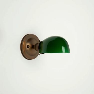 Clearance, Factory 2nds *Mini Wall Sconce Lighting with Green  glass shade 