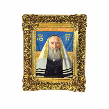 Caspar Mine Oil Painting Portrait of Jewish Scholar or Rabbi Vienna Artist 