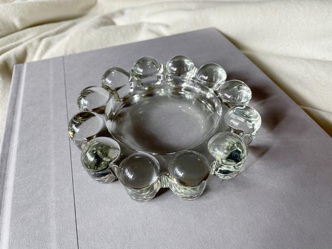 Small Glass Ashtrays Vintage Set of 2 Clear Glass Hobnail Boopie Ashtrays