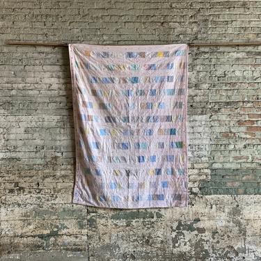 Vintage Child’s Quilt Midwestern Blanket 74 x 52 
