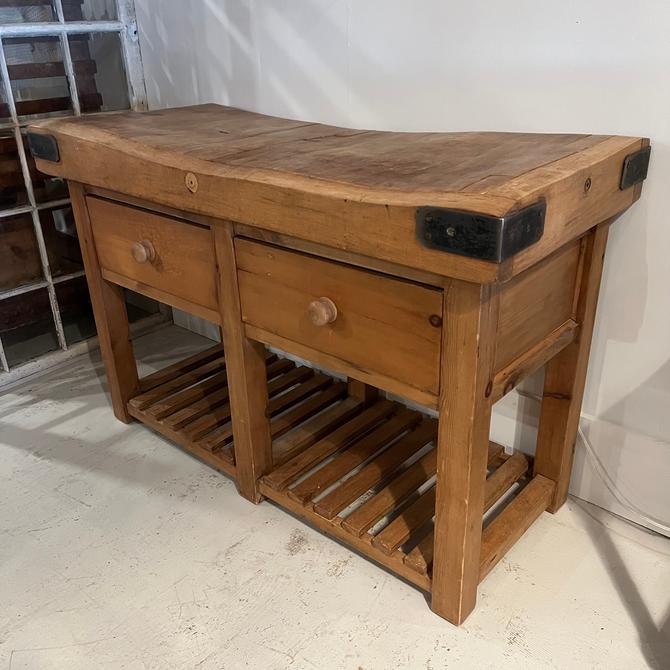 Vintage European Butcher Block with Drawers