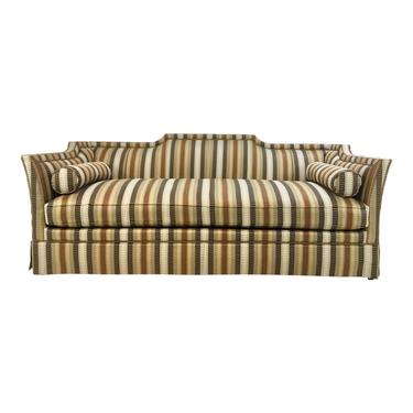 Traditional Hickory White Earth Tone Striped Sofa