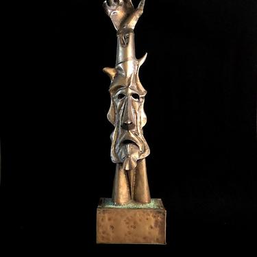 Vintage 1980 Modern Original Large 33.5&amp;quot; Tall Surrealist Art Bronze Sculpture by Artist Clyde Ball 