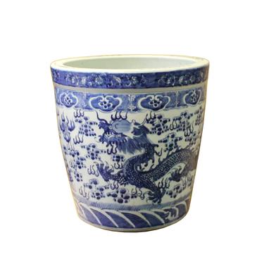 Chinese Blue White Dragon Flower Porcelain Pot Vase ws589E 