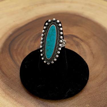 ON THE DOT Vintage Silver and Turquoise Ring | Vintage Turquoise | Fred Harvey Era | Native American Style Jewelry | Size 5 1/4 