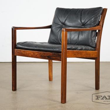 Danish rosewood and leather lounge chair
