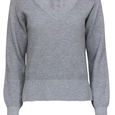 White & Warren - Light Grey V-Neck Sweater Sz XS