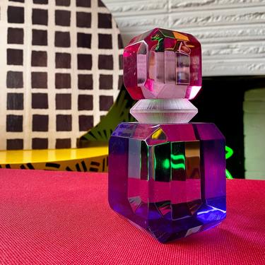 1980s solid lucite oversized perfume bottle sculpture