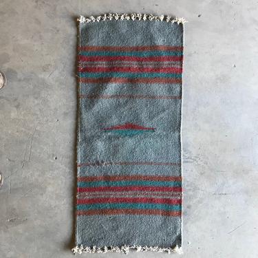 Vintage Wool Gallup Throw Rug Southwestern Textile 19x41 