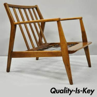 Vintage Mid Century Modern Walnut Danish Pearsall Style Club Lounge Arm Chair