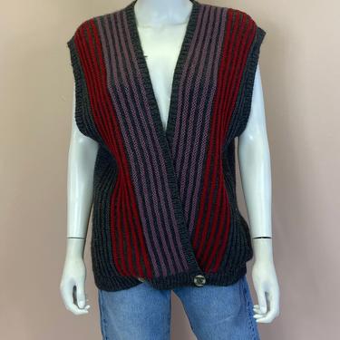 Vtg 1980s chunky knit sweater vest alpaca wool by Asanti 