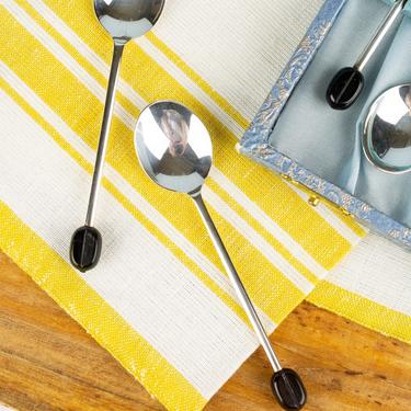 Vintage Silverplate Coffee Spoons With Bakelite Beans