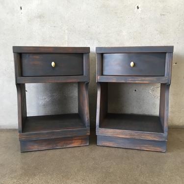 Pair of Graphite Mid Century End Tables