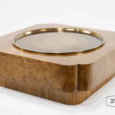 Baker Furniture Coffee Table with Brass Top