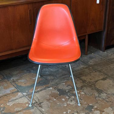 1970s orange fabric shell chair by herman miller (MCE-7147)