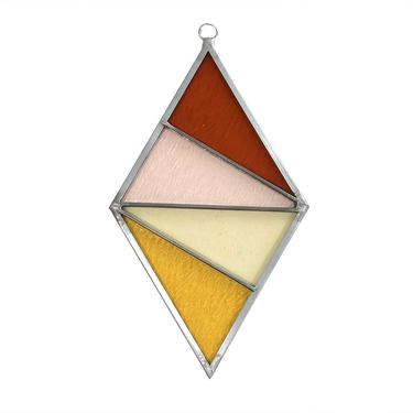 Ornament Diamond Stained Glass Suncatcher in Pink Buckwheat