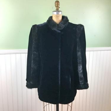 Faux fur jacket - Sealane by Hillmore - 1960s vintage jacket size M-L 