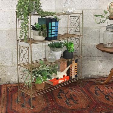 Vintage Plant Stand Retro 1960s Four Tier Metal Rack + Mesh + Wire + Bent Metal + Detail + Frame + Tiered + Indoor + Outdoor Plants Stand 