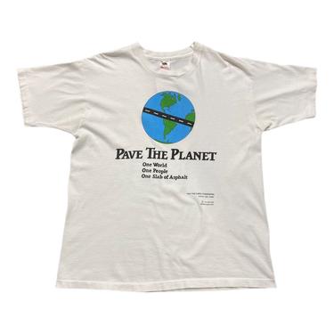 (XL) Pave The Planet Single Stitch White Tshirt 092921 LM