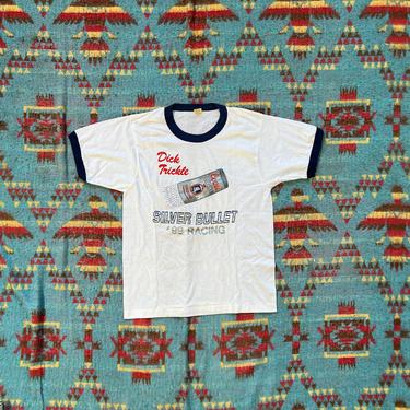 Vintage 80s NOS Dick Trickle Silver Bullet Racing Sportswear T Shirt 