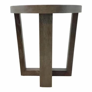 Modern Taupe Round End Table Prototype