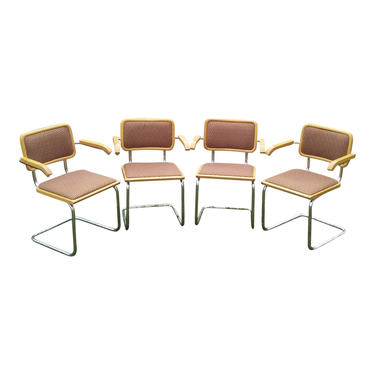 VINTAGE Mid Century Modern Breuer Cantilever CESCA Arm Chairs ITALY (Set of 4) 