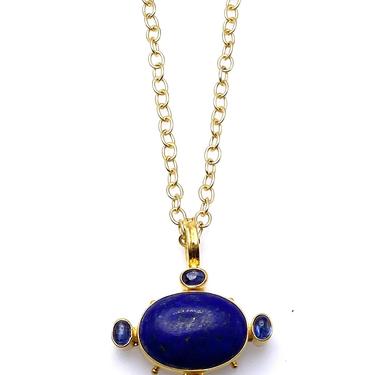 Lapis and Kyanite Pendant Necklace