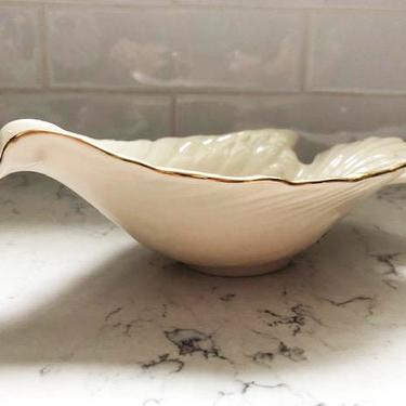 Vintage LENOX Wedding Dove Dish Ivory China Bowl 24K Gold Trim by LeChalet