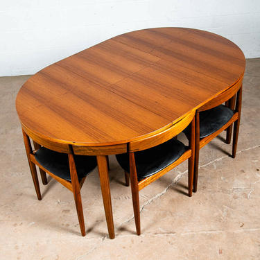 Mid Century Danish Modern Dining Table Chairs Frem Rojle Hans Olsen Roundette NM