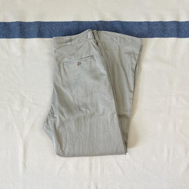 Size 31 x 32 Vintage 1950s Button Fly US Army 8oz Cotton Khaki Chino Pants 3 