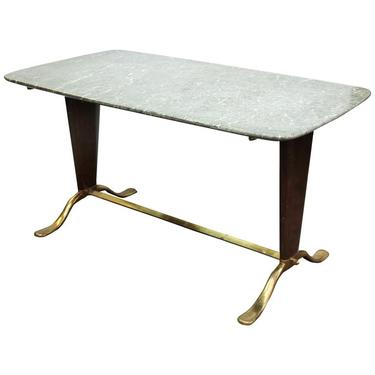 Italian Mid-Century Modern Cocktail Table with Marble Top