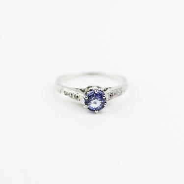 PLATINUM ENGAGEMENT RING WITH SAPPHIRE
