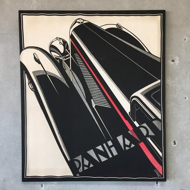Vintage Art Deco Panhard Serigraph Linen Advertising Poster