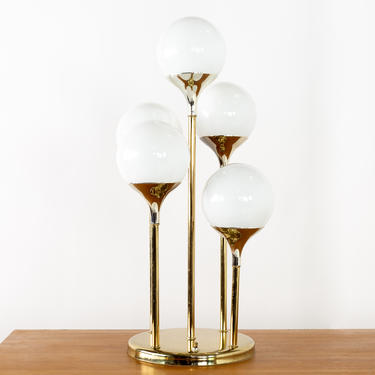 Reggiani Style Brass and Chrome Waterfall Lamp