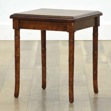 Contemporary British Colonial Bamboo Style End Table