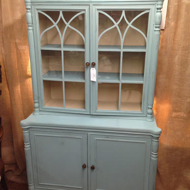 Vintage Hutch, Glass Doors with Two Shelves, Two doors and one shelf below, LOCAL PICK UP Only 