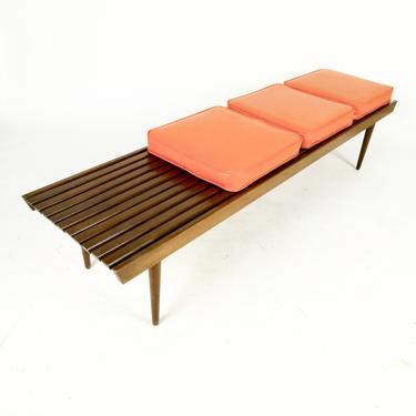 Slat Bench With Cushions