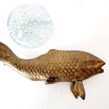 Vintage Brass Koi Fish Figurine 