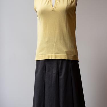 Hermes by Martin Margiela yellow cotton sleeveless knit