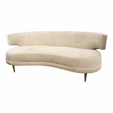 Caracole Couture Modern Ivory Velvet Curves Ahead Sofa