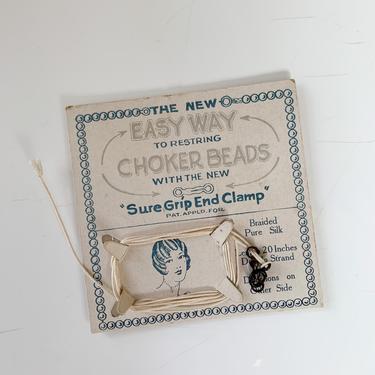 vintage 1920s Pure Silk Chocker Beads Cord / 20&amp;quot; 