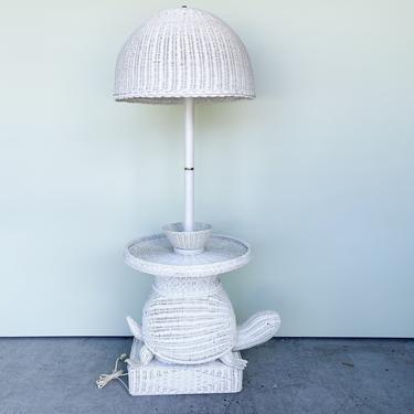 Whimsical Wicker Turtle Floor Lamp