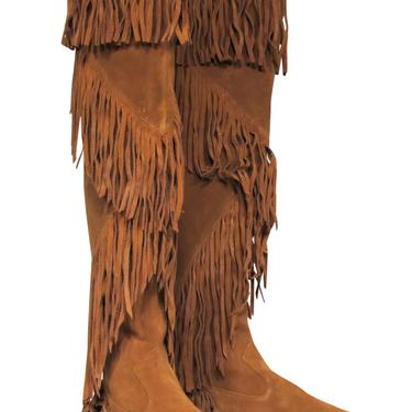 Sam Edelman - Tan Suede Fringed Over-the-Knee Boots Sz 10