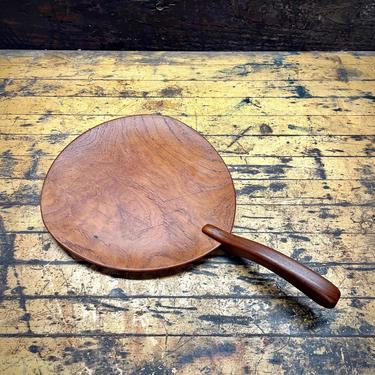 1950s Teak Hors d'oeuvre Serving Tray Vintage Danish Mid-Century Modern with Handle Made in Denmark 